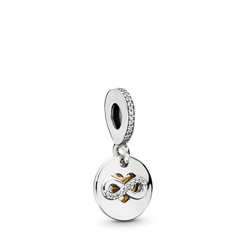 Pandora Heart Of Infinity Dangle Charm Ireland - Two Tone/Cubic Zirconia - 427860OYW